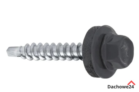 Wkręty farmerskie samowiercące z podkładką EPDM ocynkowane 4,8 x 35mm (wiaderko 500szt) Wkręty farmerskie samowiercące z podkładką EPDM ocynkowane 4,8 x 35mm (wiaderko 500szt)