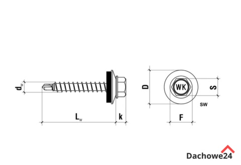 Wkręty farmerskie samowiercące z podkładką EPDM ocynkowane 4,8 x 35mm (wiaderko 500szt) Wkręty farmerskie samowiercące z podkładką EPDM ocynkowane 4,8 x 35mm (wiaderko 500szt)