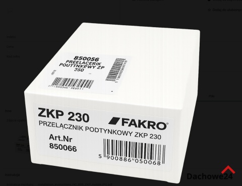 FAKRO przełącznik natynkowy ZKN 230 do rolet ARZ